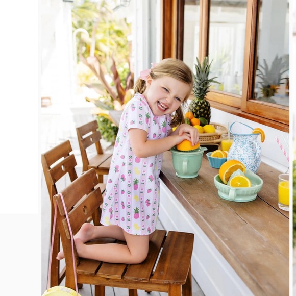 NWT The Beaufort Bonnet Company Polly Play Dress - Fruit Punch & Petals - Picture 3 of 5